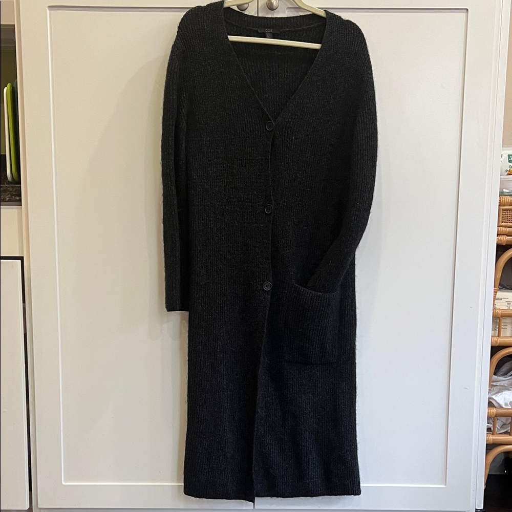 COS Charcoal long Knit Cardigan - Picture 3 of 8